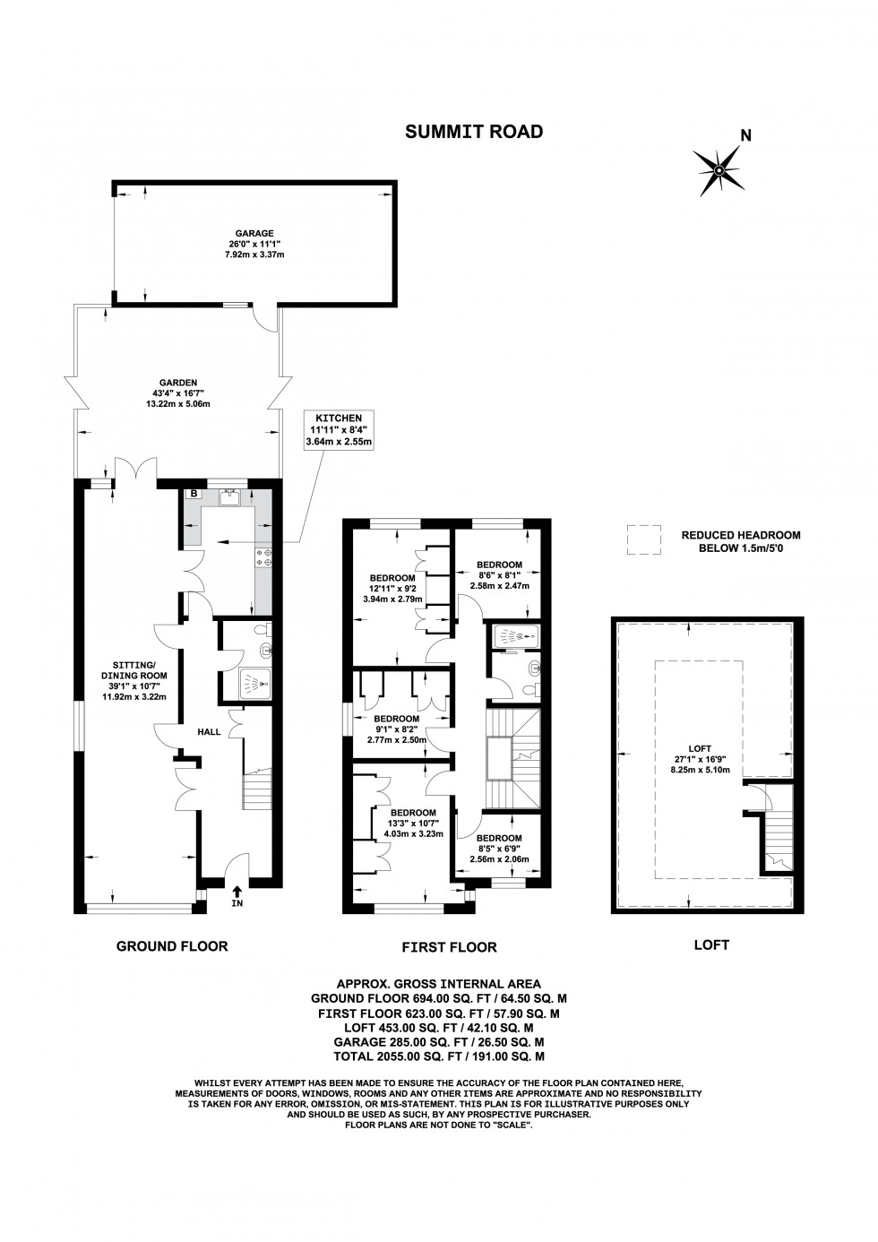 Floorplan for Summit Road, Northolt, Middlesex