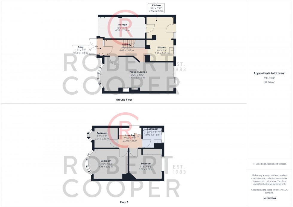 Floorplan for The Fairway, Ruislip, Middlesex