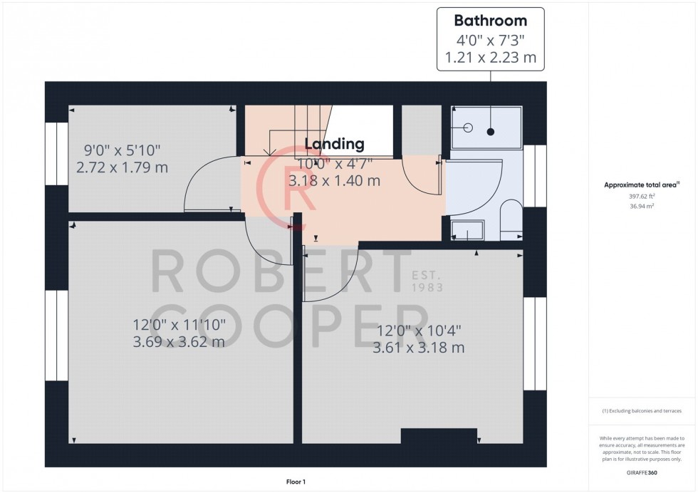 Floorplan for Hill Rise, Greenford, Middlesex