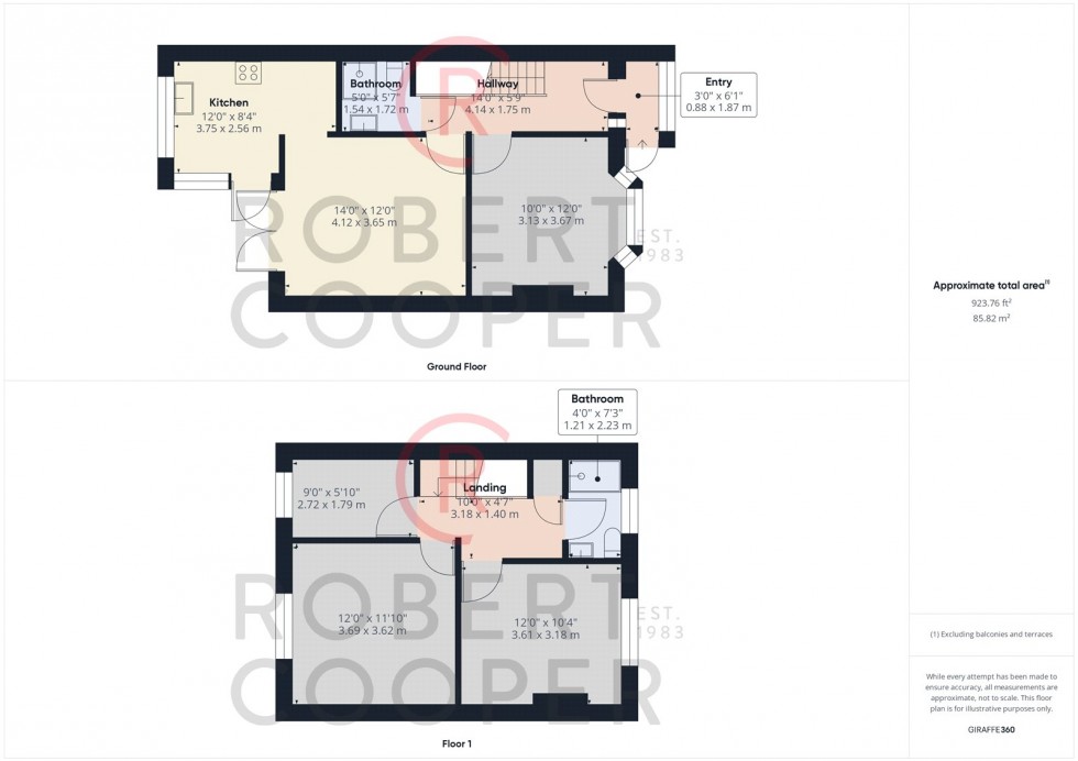 Floorplan for Hill Rise, Greenford, Middlesex