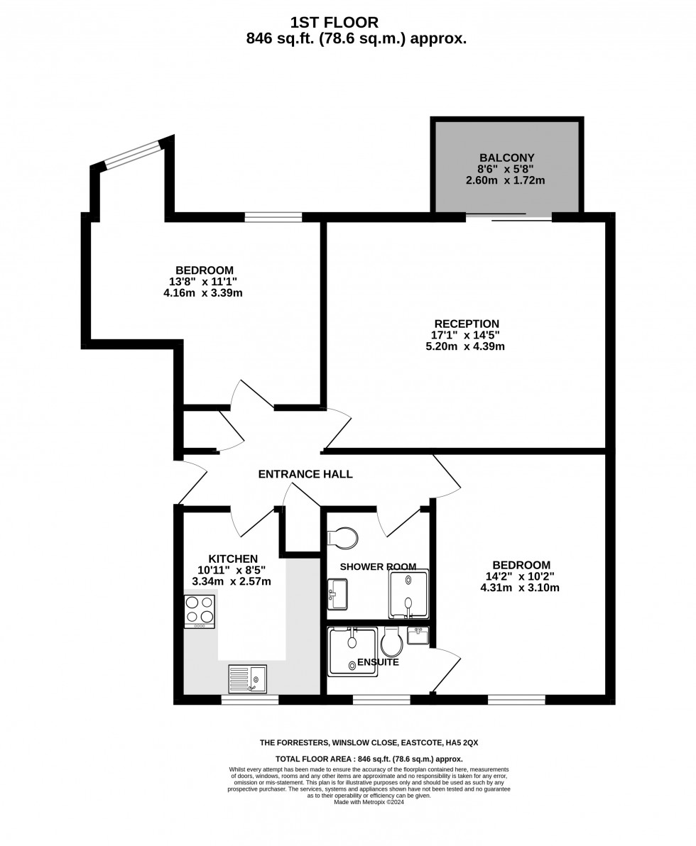 Floorplan for The Foresters, Eastcote, Middlesex